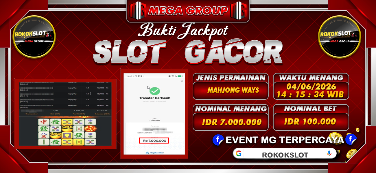 Bukti JP situs Rokokslot hari Kamis, 04 Juni 2026