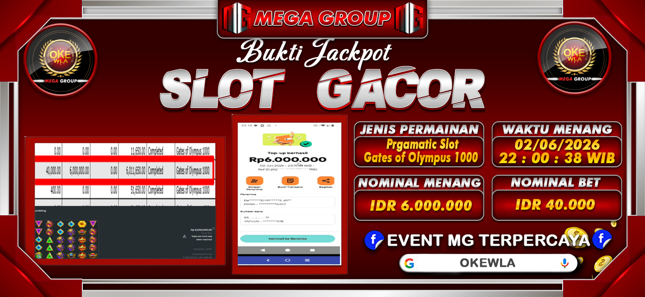 Bukti JP situs Okewla hari Rabu, 03 Juni 2026